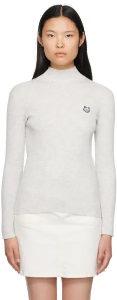 Серая водолазка с головой лисы Maison Kitsune
