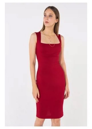 Платье AScool DRESS4003 женское Цвет Красный Однотонный р-р 44