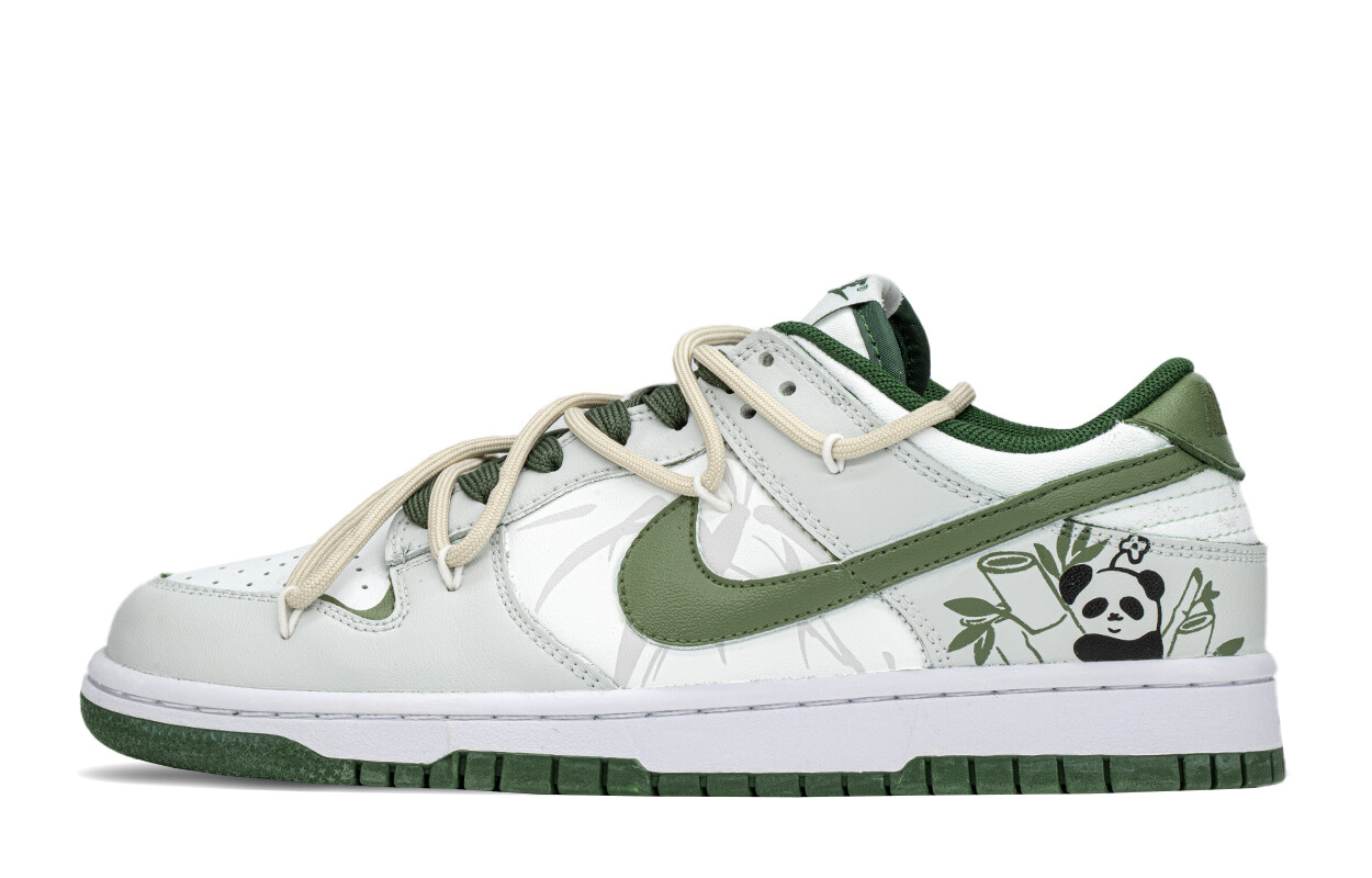 Кроссовки Nike Dunk Skateboarding Shoes Women's Low-top White/green, зеленый