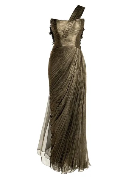 Шелковое платье из муслина с эффектом металлик Maia Maria Lucia Hohan