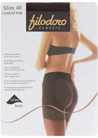 Колготки Filodoro Classic Slim Control Top 40 den, размер 4-L, cappuccio (коричневый)