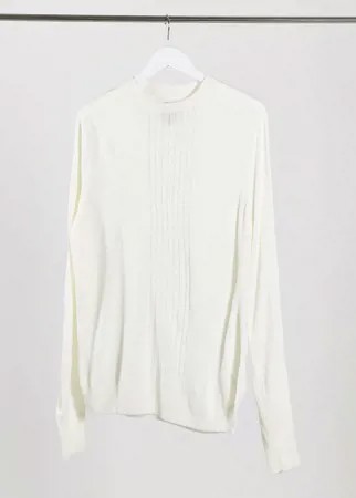 Белый трикотажный джемпер с узором в косичку Threadbare