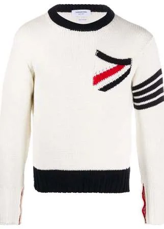 Thom Browne пуловер с круглым вырезом и декоративной строчкой