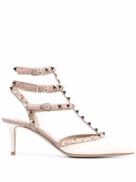 Valentino Garavani туфли Rockstud, нейтральный цвет