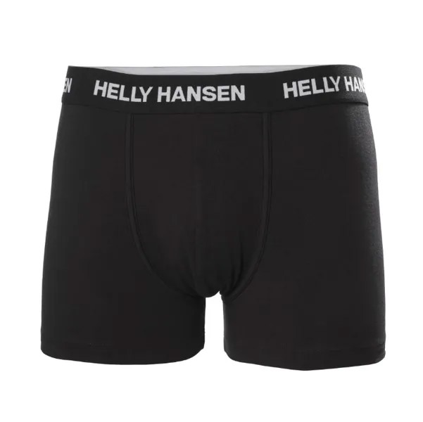 Трусы Helly Hansen 2-PACK COTTON BOXER для мужчин, S, чёрные, 2 шт.