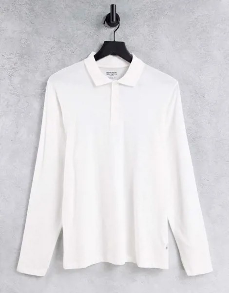 Белая облегающая футболка-поло с длинными рукавами Burton-Белый