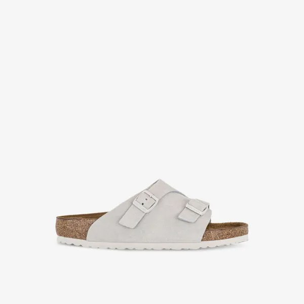 Замшевые сандалии с пряжками Zurich Birkenstock, белый