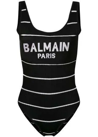 Balmain трикотажное боди с логотипом