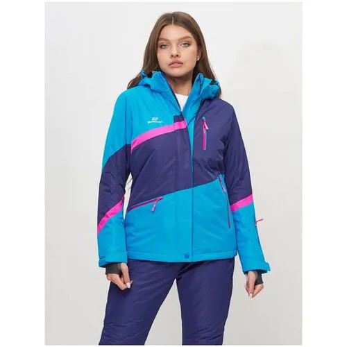 Куртка MTFORCE, средней длины, силуэт прямой, снегозащитная юбка, карманы, капюшон, манжеты, ветрозащитная, непромокаемая, размер S, синий