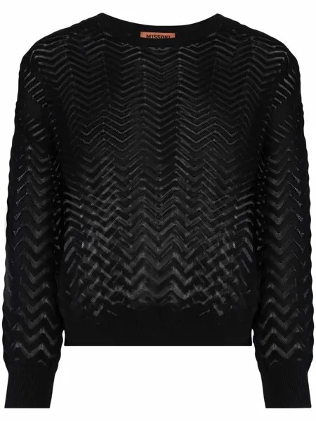 Missoni semi-sheer chevron-knit jumper