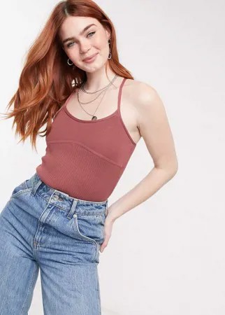 Коричневое вязаное боди ASOS DESIGN-Коричневый цвет