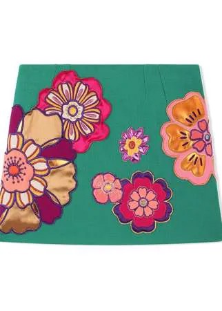 Dolce & Gabbana Kids юбка с цветочной вышивкой