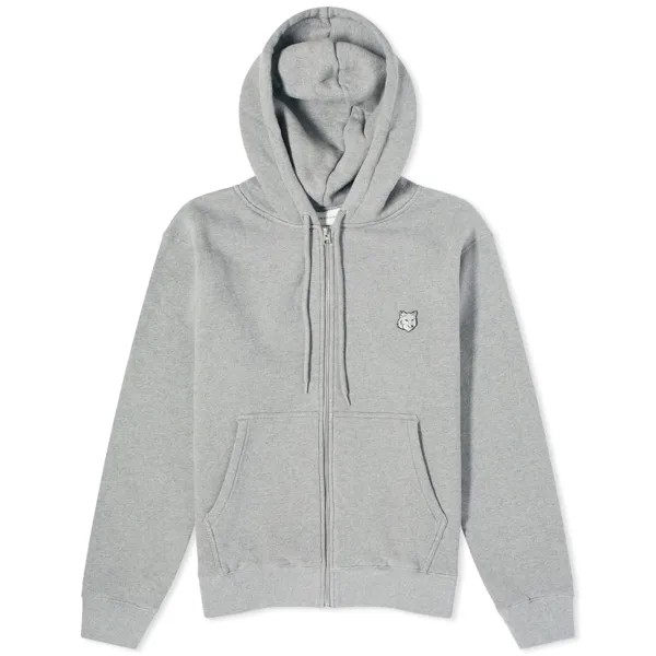 Худи Maison Kitsune Bold Fox Head Patch Zip, цвет Medium Grey Melange