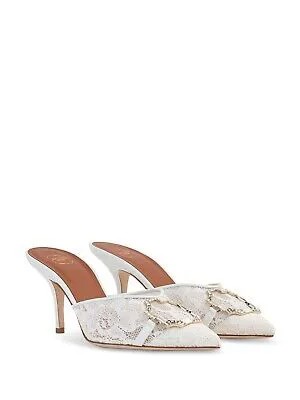 MALONE SOULIERS Женские туфли-мюли без шнуровки на каблуке Missy Stiletto White Gem 38,5