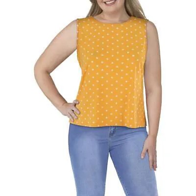 Женская желтая вязаная рубашка в горошек Anne Klein, блузка, топ XL, BHFO 8442