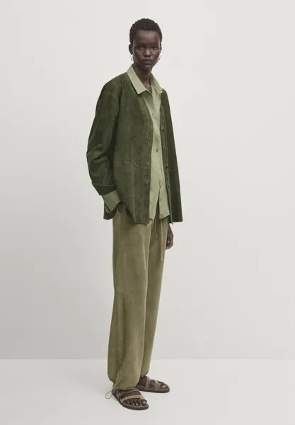 Блузка-рубашка Massimo Dutti, цвет khaki