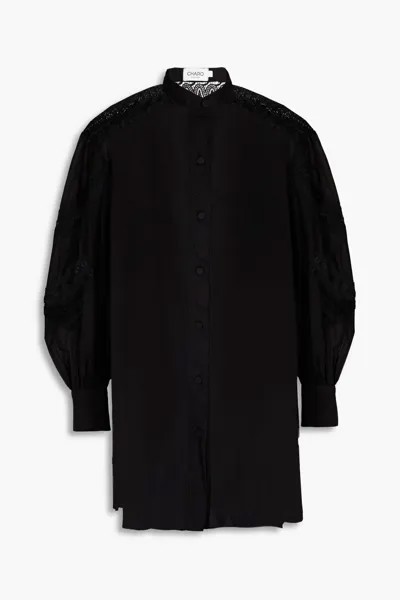 Рубашка Marian из гипюрового кружева и вуали из смесового хлопка Charo Ruiz Ibiza, черный