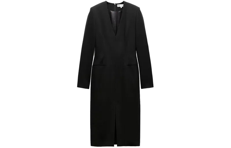 Платье с длинными рукавами женское черное Zara