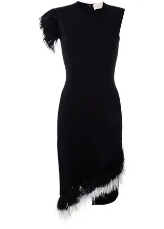 Christopher Kane платье со вставками из перьев
