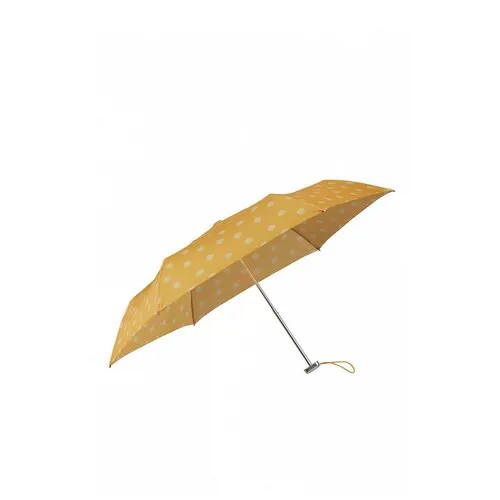 Мини-зонт Samsonite, механика, 5 сложений, купол 94.5 см., желтый