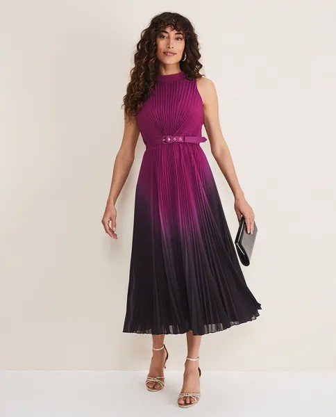 Длинное вечернее платье без рукавов со складками Phase Eight, фиолетовый