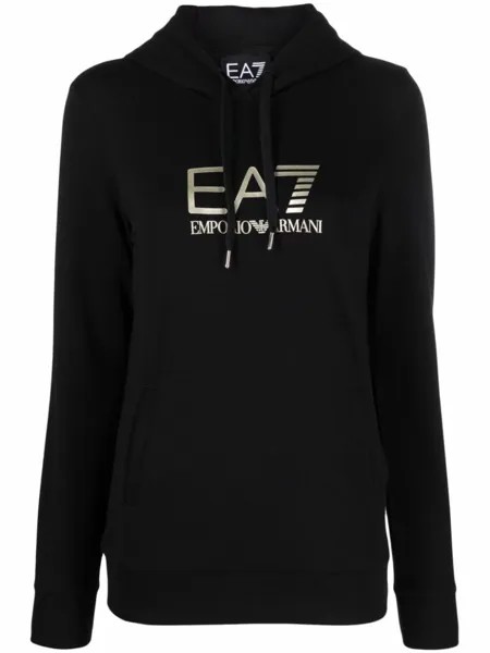 Ea7 Emporio Armani худи с логотипом, черный