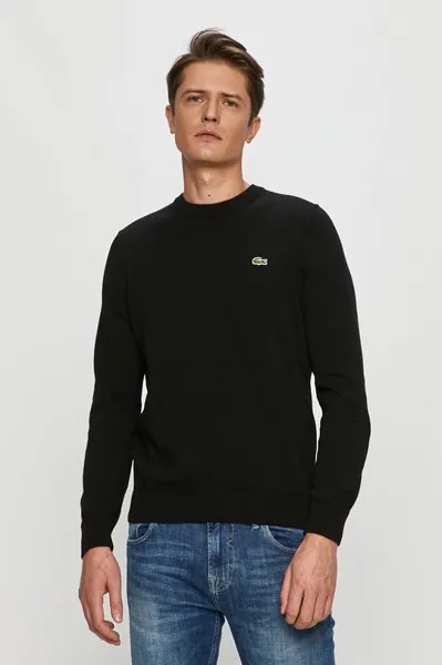 Хлопковый свитер Lacoste, черный