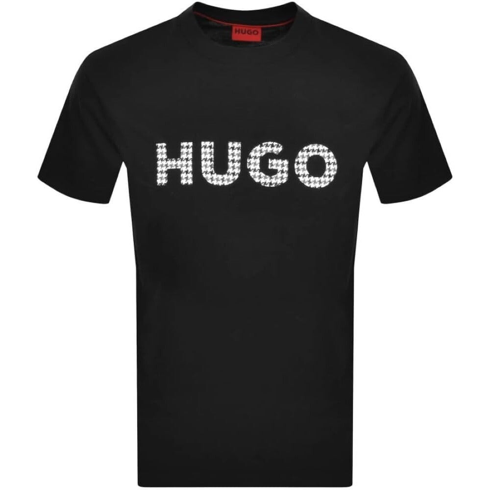 Hugo Мужская футболка с короткими рукавами и принтом логотипа Dulivio, черный