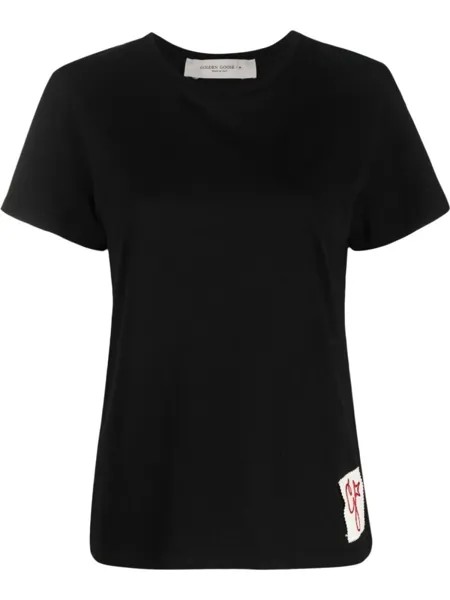 Golden Goose футболка с нашивкой-логотипом, черный
