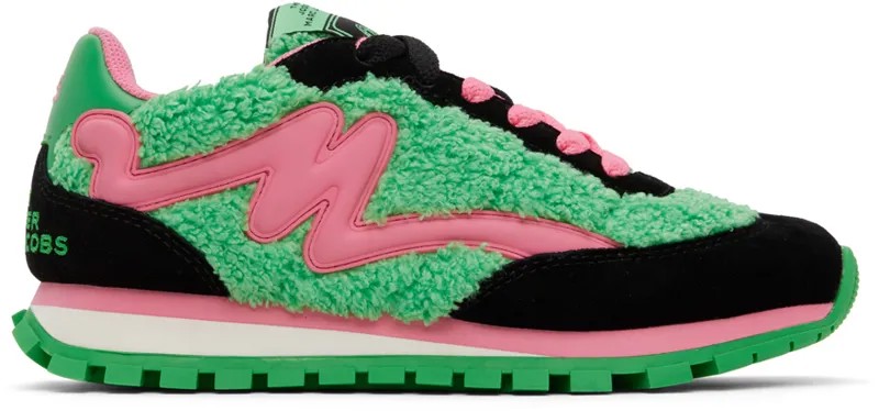 Розово-зеленые кроссовки The Teddy Jogger Marc Jacobs