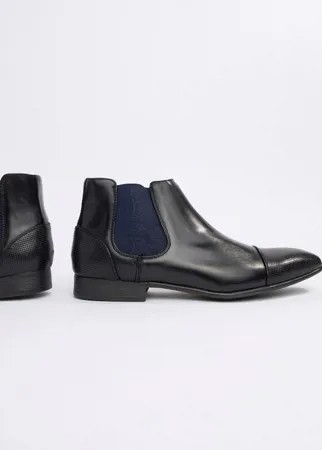 Черные ботинки челси с узором пейсли Truffle Collection-Черный