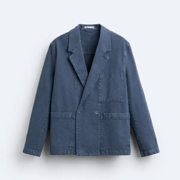 Пиджак Zara Dwashed Crossover, синий