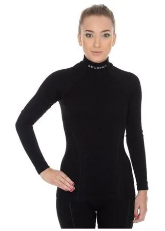 Лонгслив женский Brubeck Wool Merino LS11930, 78% меринос, 273 г/м2, чёрный, XL