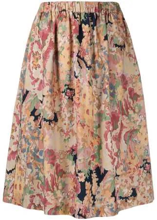 YMC юбка А-силуэта с цветочным принтом