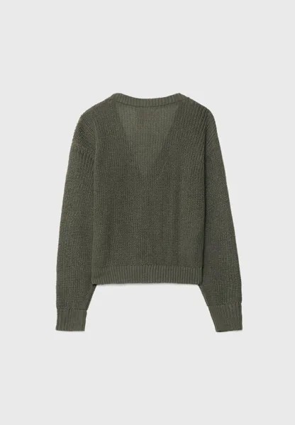 Кардиган BUTTON-UP Stradivarius, хаки