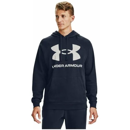 Худи спортивное Under Armour Rival Fleece Big Logo Hoodie, размер LG, , синий, белый