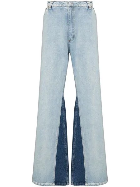 Natasha Zinko широкие джинсы с контрастными вставками