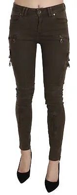 Брюки PLEIN SUD JENIUS Хлопковые коричневые узкие брюки со средней посадкой s. W27 Рекомендуемая розничная цена 500 долларов США