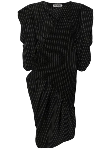 Issey Miyake платье миди Contraction асимметричного кроя, черный