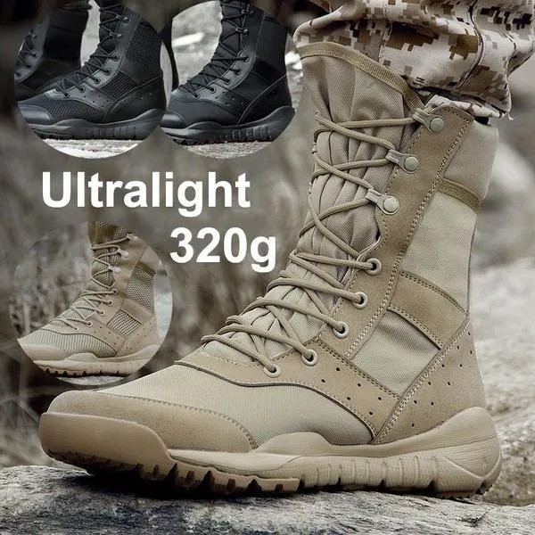 Ультра легкие ботинки спецназа Вседорожная адаптация Призрачные боевые ботинки TEX Дышащие PMC Высокие пустынные ботинки Мужчины Открытые военные энтузиасты
