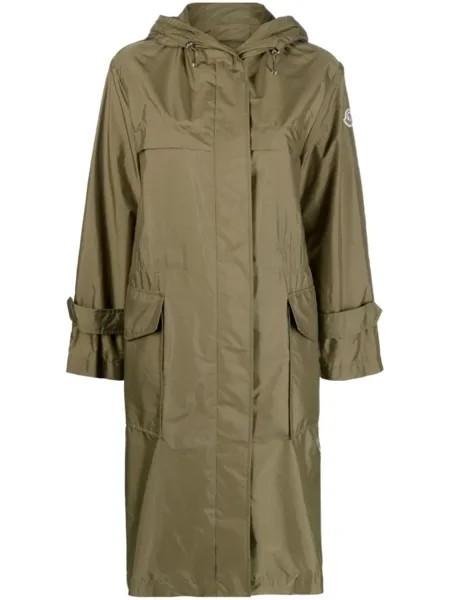 Парка с капюшоном и кулиской Moncler, зеленый