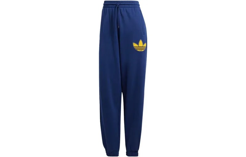 Трикотажные спортивные штаны Trefoil женские темно-синие Adidas Originals