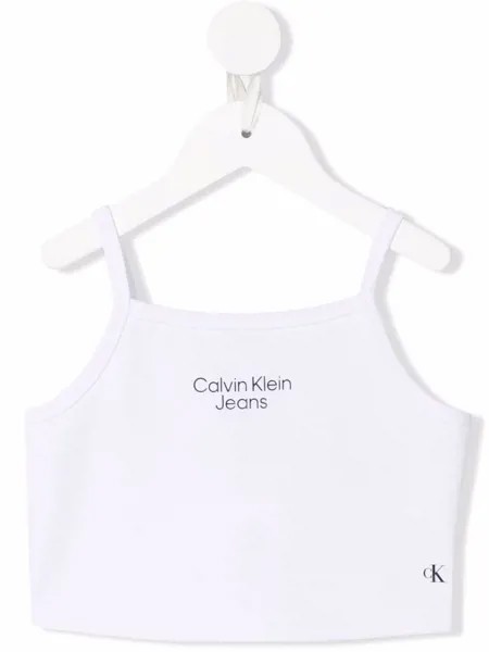 Calvin Klein Kids cropped logo-print cami top
