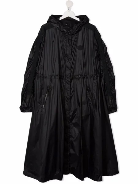 Moncler Enfant парка с капюшоном и нашивкой-логотипом