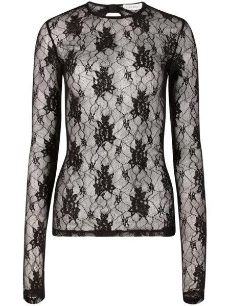 Nina Ricci кружевной топ с открытой спиной, черный