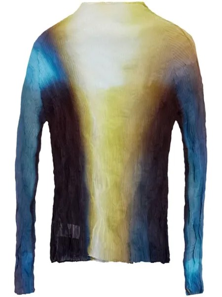 Issey Miyake шифоновый топ с эффектом градиента, желтый
