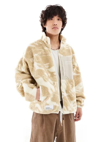 Белая камуфляжная куртка из шерпы Aape By A Bathing Ape Now AAPE BY A BATHING APE