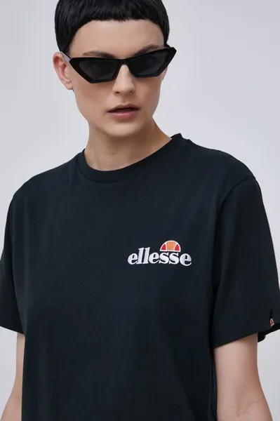 Хлопковая футболка Ellesse, черный