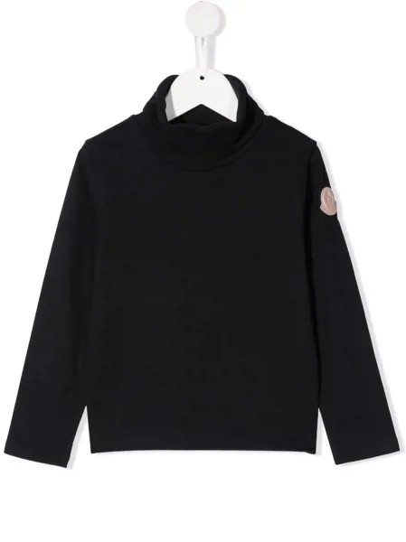 Moncler Enfant топ с высоким воротником и нашивкой-логотипом