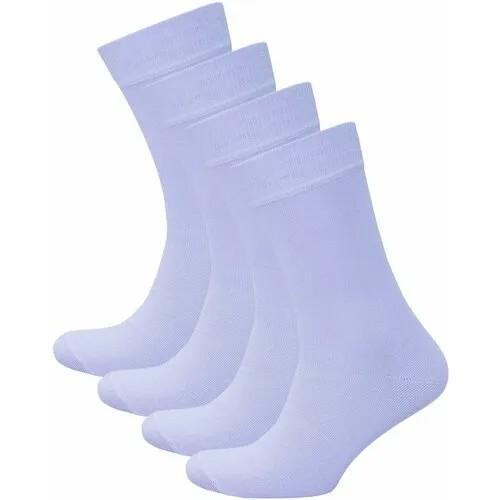 Мужские носки STATUS, 4 пары, классические, антибактериальные свойства, быстросохнущие, вязаные, износостойкие, усиленная пятка, размер 27, голубой